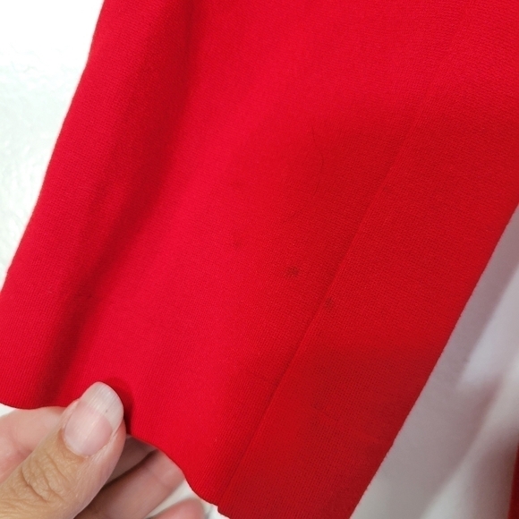 J. Crew Red Fitted Zip Ponte Dress Size 10 - Picture 7 of 9